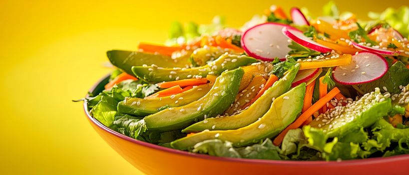 Frischer Salat mit Avocado und Radieschen von Poster Art Shop