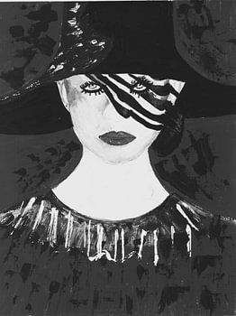 Woman black and white.