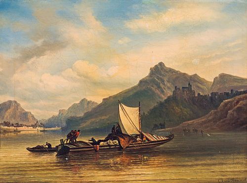 Elias van Bommel, Paarden die een boot over de Rijn slepen