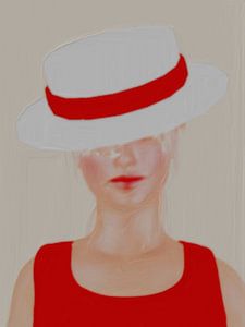 Frau mit Hut