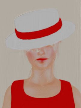 Vrouw met hoed van Maurice Dawson