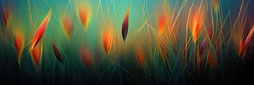 Fond abstrait d'herbe surréaliste sur Art Bizarre