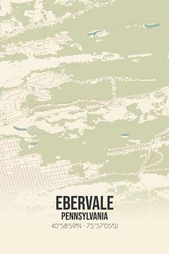 Vintage map of Ebervale (Pennsylvania), USA. by Rezona