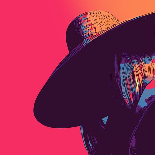 Dame au chapeau - art contemporain - Edition d'été