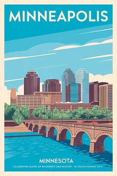 Minneapolis, Minnesota Vintage Travel Poster by Poster Art Shop