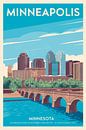 Minneapolis, Minnesota Vintage Reisposter van Poster Art Shop thumbnail