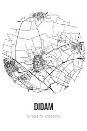 Didam (Gueldre) | Carte | Noir et blanc sur Affiches de lieux