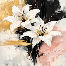 Weiße Lilien im Goldrausch von ButterflyPix