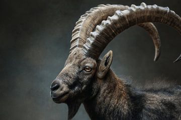 Nahaufnahme eines Steinbocks von Lauren Wilde