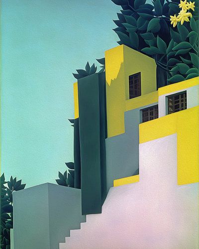 La maison jaune-vert