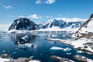 Antarctica Landscape with Snowy Mountains