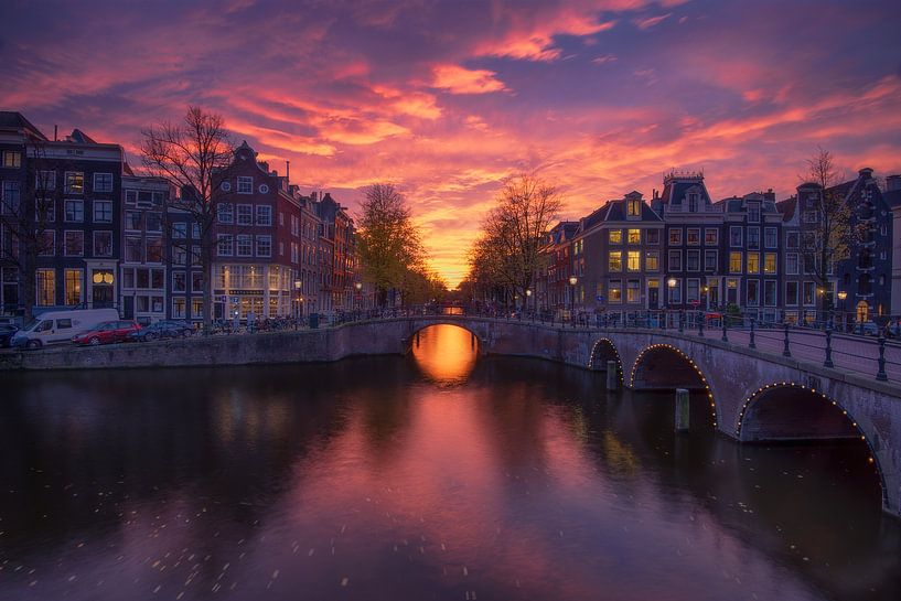 Zonsondergang Amsterdam par Dick van Duijn