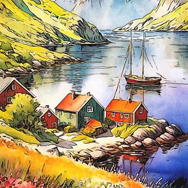 On the road in the fjords, motif 10 by zam art