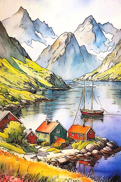 On the road in the fjords, motif 10 by zam art