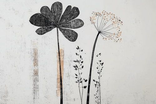 Botanisch abstract in Japandi stijl