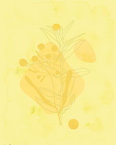 Minimalist illustration in sunshine yellow
