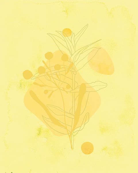 Minimalist illustration in sunshine yellow