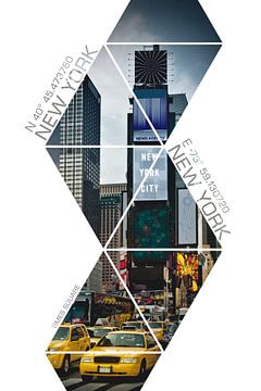 Coördinaten NEW YW YORK CITY Times Square van Melanie Viola