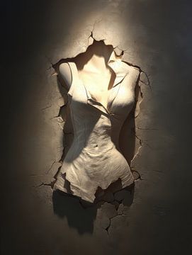 Minimalist 3D wall art with architectural depth illusion