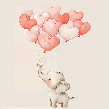 Olifant - dierenkunst voor de kinderkamer van Poster Art Shop