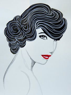 Lady with retro curls