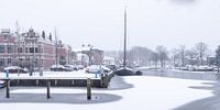 Der Hafen von Woerden im Schnee. von John Verbruggen Miniaturansicht
