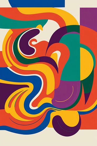 Kleurrijke abstracte golvende vormen