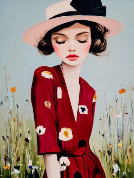 Dreamy portrait in a field of flowers by Atelier Pink Blossom