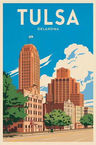 Tulsa, Oklahoma Vintage Reisposter