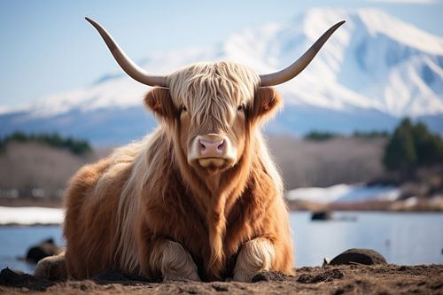 Schotse Hooglander in landschap