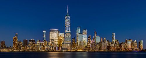 New York Panorama Blue 5x2 by Adelheid Smitt