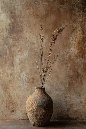 Vase rustique avec branches séchées