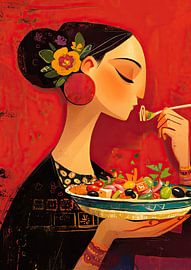 Frauenporträt | Elegant Bite von ARTEO Gemälde