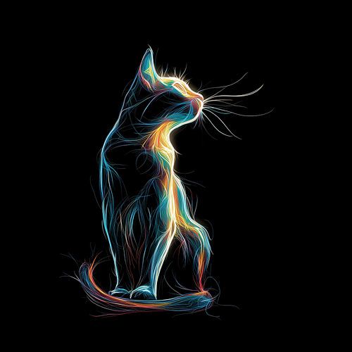 Neon cat line