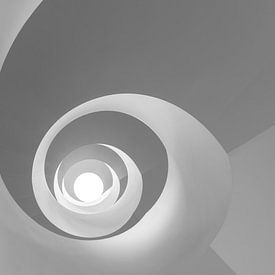 Looking up at a spiral staircase by Bob Janssen
