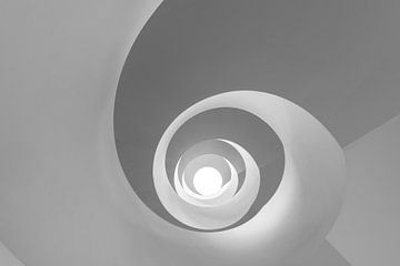 Looking up at a spiral staircase by Bob Janssen