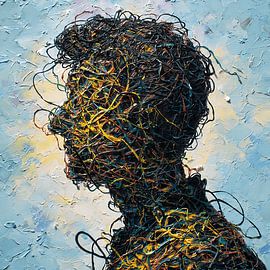 Ontrafelende abstracte emotionele silhouetkunst van Aden Pink Studio