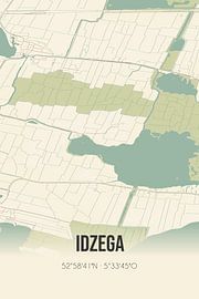 Vintage map of Idzega (Fryslan) by Prints of Place
