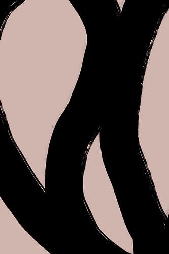 Moderne abstracte minimalistische vormen en lijnen in zwart op beige IV