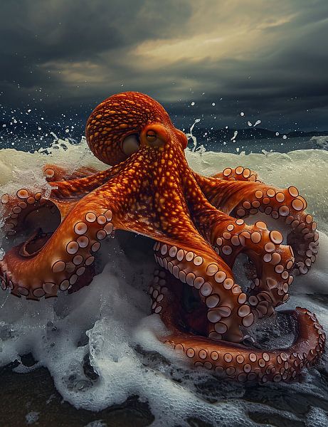 Tintenfisch am Strand von fernlichtsicht