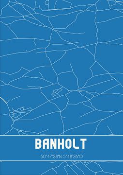 Blauwdruk | Landkaart | Banholt (Limburg) van MijnStadsPoster
