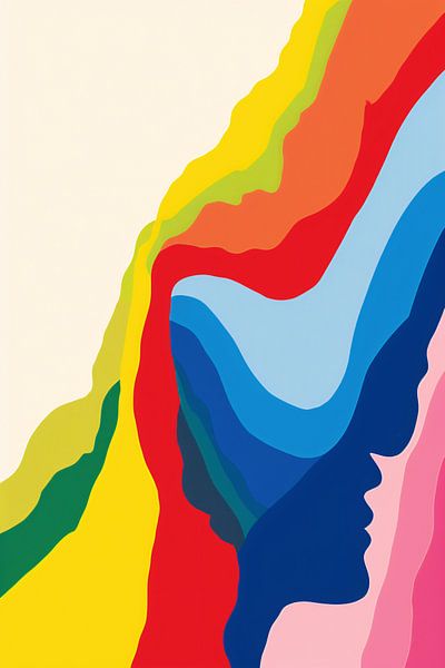 Abstract Colourful Faces in Motion by Imperial Art House