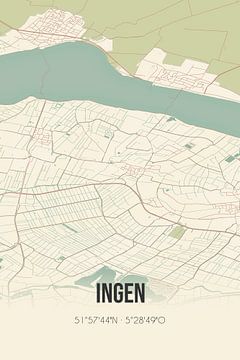 Vintage landkaart van Ingen (Gelderland) van Rezona