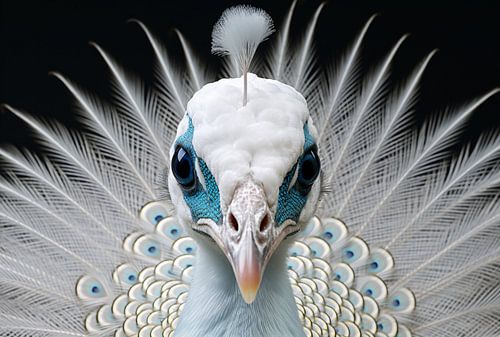 White peacock portrait