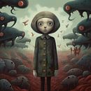Bizarre alien landscape or planet with strange monsters and a girl by Art Bizarre thumbnail