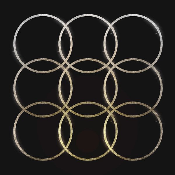 Golden balance art deco geometry by Mad Dog Art
