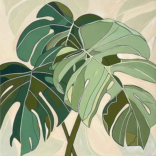 Feuilles de monstera - l'élégance abstraite