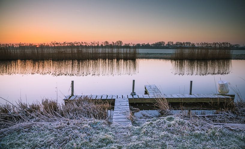 Jetty at sunrise by peterheinspictures