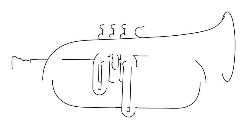 Flügelhorn-Silhouette von Drawn by Johan
