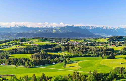 Idyllische Alpen uitlopers in de lente